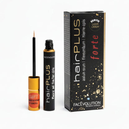 HairPlus FORTE Eyelash Serum by FacEvolution for accelerated lash growth – product with packaging