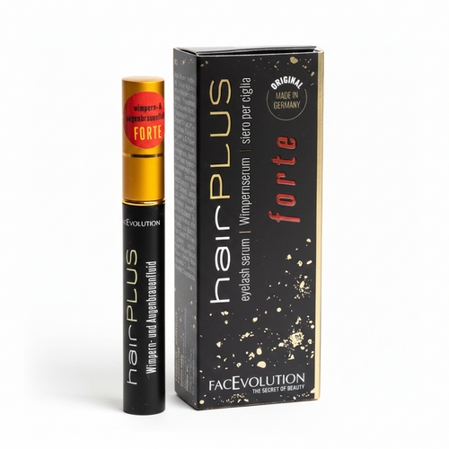 HairPlus FORTE Eyelash Serum by FacEvolution for faster, denser lashes – serum packaging detail