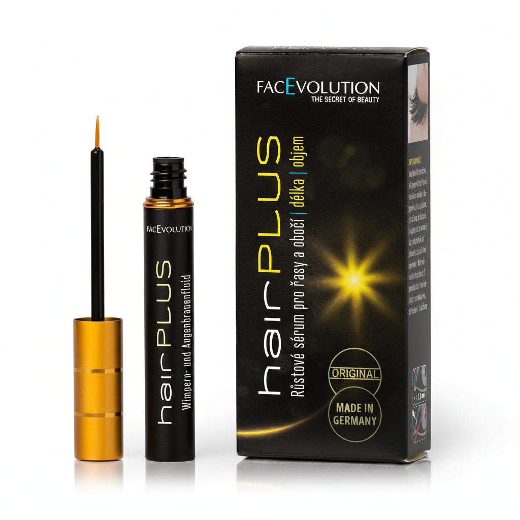 HairPlus Eyelash Serum by FacEvolution for natural lash growth – open bottle 4.5 ml