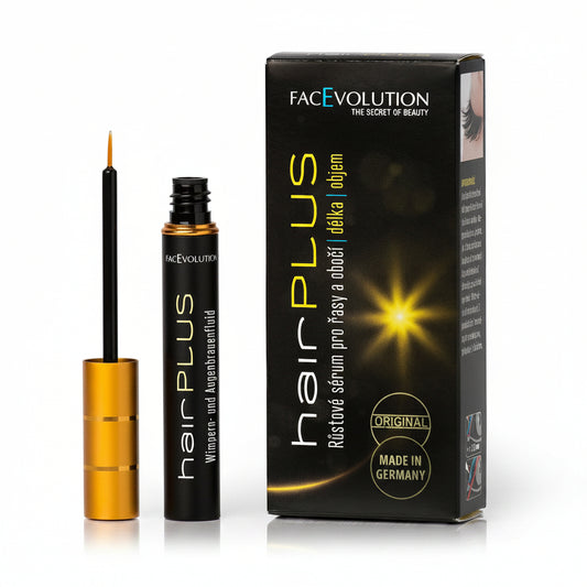 HairPlus Eyelash Serum by FacEvolution for natural lash growth – open bottle 4.5 ml