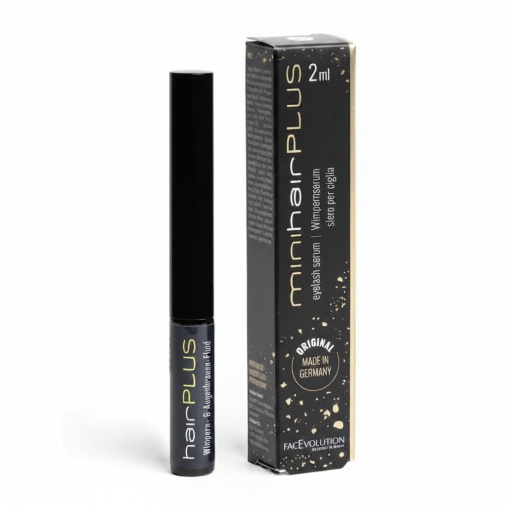 HairPlus Eyelash Serum 2 ml with applicator and product packaging on a white background