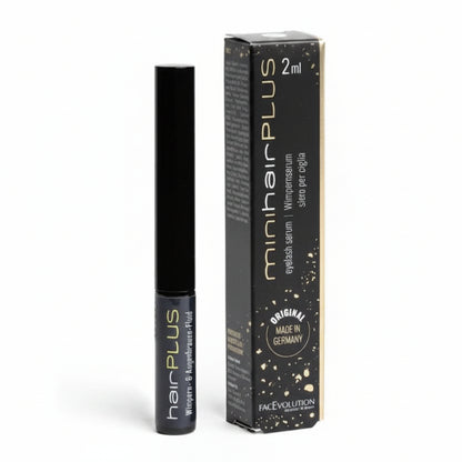 HairPlus Eyelash Serum 2 ml with applicator and product packaging on a white background
