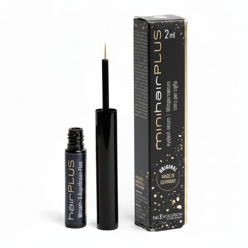 HairPlus Eyelash Serum 2 ml with applicator and product packaging on a white background