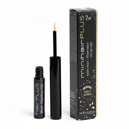 HairPlus Eyelash Serum 2 ml with applicator and product packaging on a white background